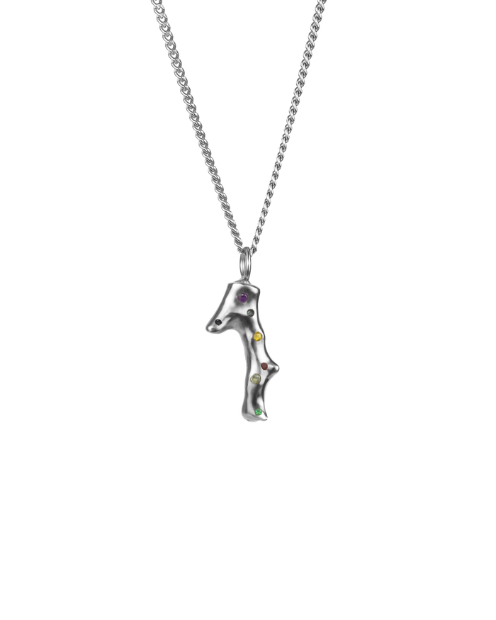 Collier Korá XIII polychromatique argent
