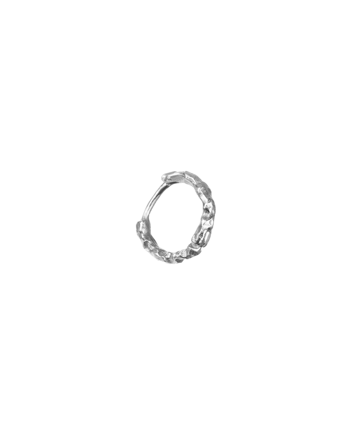 Boucle d'oreille créole Sous les mers or blanc