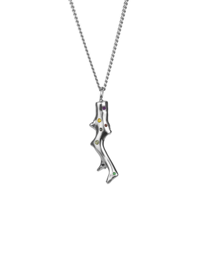 Korá VII polychromatic necklace silver