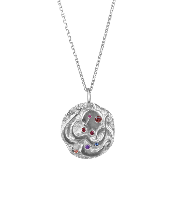 Collier Octopus Polychromatique argent