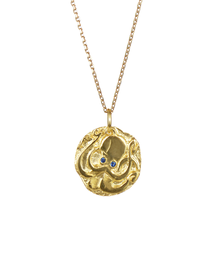 Octopus necklace vermeil